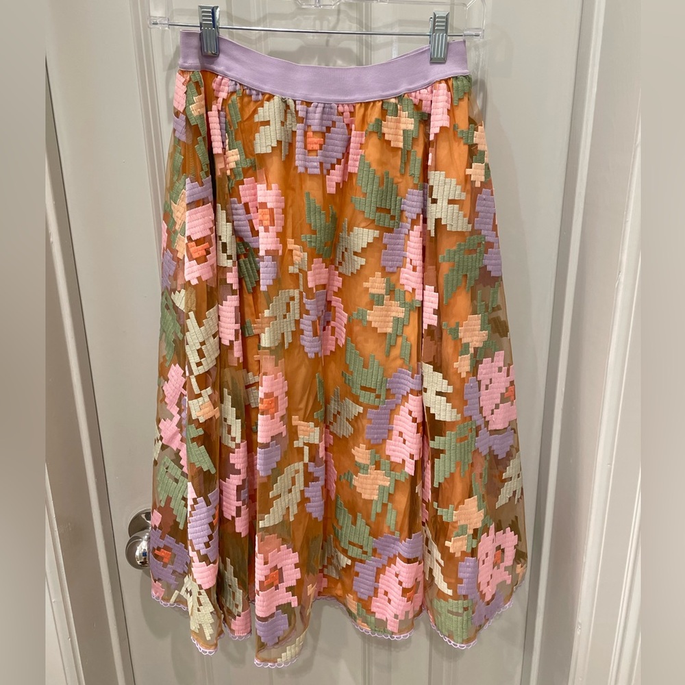 Maeve Vibrant Orange and Lavender Skirt